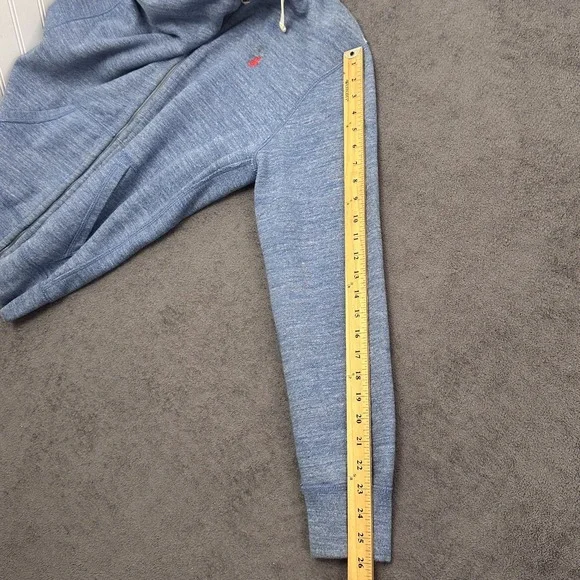 polo Ralph Lauren mens hoodie full zip blue jacket size large pony embroidered - Picture 10 of 12